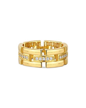 Luv Aj Rossi Pave Cigar Ring in 14K Gold Plated