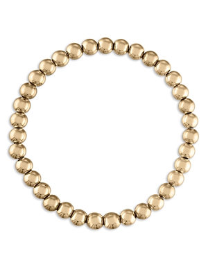Shop Alexa Leigh Medium Ball Beaded Stretch Bracelet With 5mm Beads In Gold