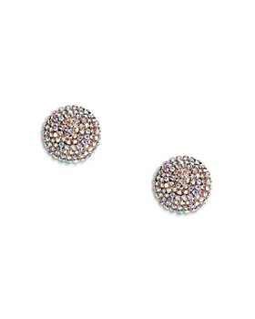 Yun Yun Sun - Pluto Pavé Round Drop Earrings in 14K White Gold Plated