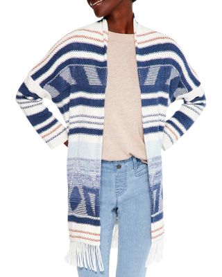 Nic+Zoe Petites Rolling Clouds Cardigan - Blue - Size Petite/Medium - Blue Multi