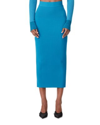 Herve Leger Mixed Rib Midi Skirt