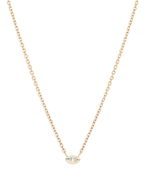 Adina Reyter 14K Yellow Gold Stacking Diamonds Diamond Marquis Solitaire Pendant Necklace