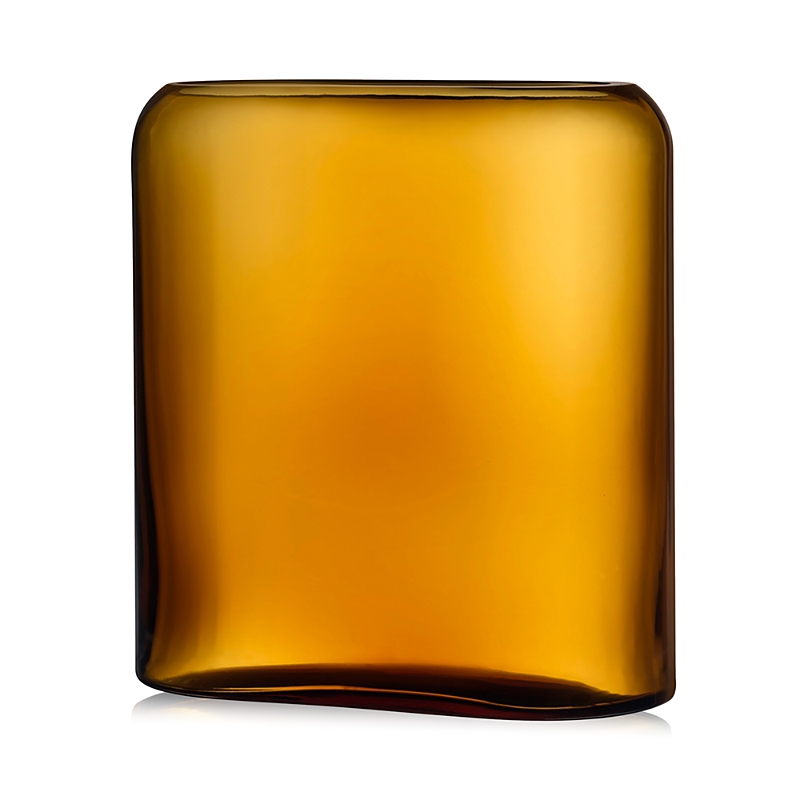 Nude Glass Layers Medium Opal White Vase In Amber