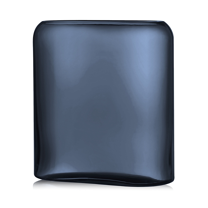Nude Glass Layers Medium Opal White Vase In Blue
