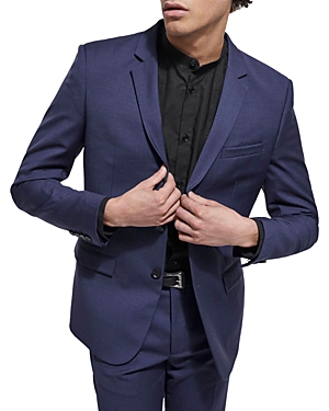 The Kooples Micro Check Suit Jacket In Navy