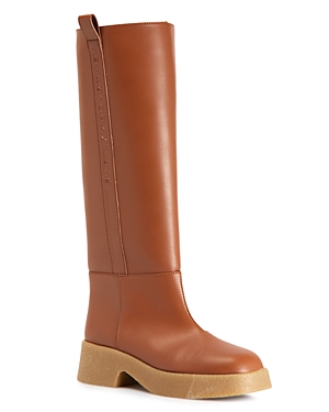 Stella Mccartney Skyla Knee-high Platform Boots In Cuoio