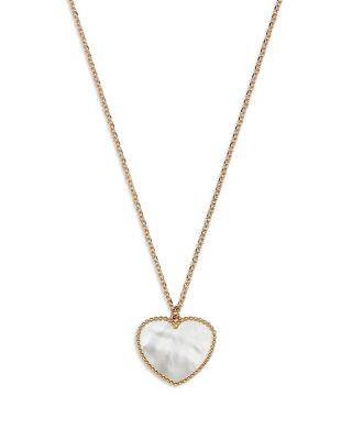 Moon & Meadow - 14K Yellow Gold Mother of Pearl Heart Necklace, 18"