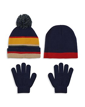 Capelli - Boys' Striped Hat, Color Blocked Hat & Gloves Set - Big Kid