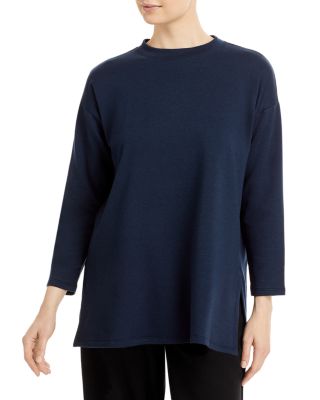 Eileen Fisher Crewneck Long high quality Sleeve Tunic Top