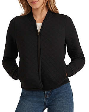 Marine Layer Quilted Bomber Jacket In Black