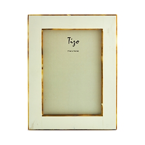 Tizo Natural White Faux Horn Border Frame, 4 X 6 In White/gold