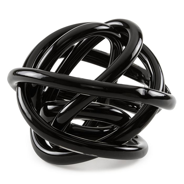 Shop Tizo Handblown Decorative Glass Knot In Black
