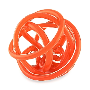 Shop Tizo Handblown Decorative Glass Knot In Orange