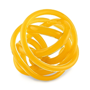 Shop Tizo Handblown Decorative Glass Knot In Yellow