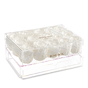 Rose Box Nyc Rose Box 15 Light Pink Roses Jewelry Box In Pure White