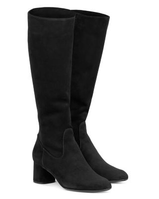 tall suede boots with heel