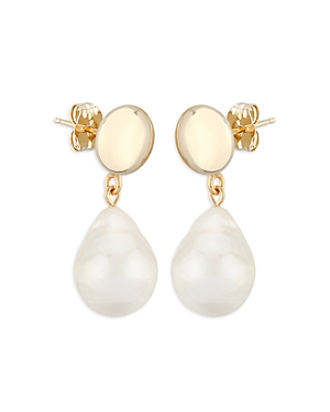 Bloomingdale's Cultured Freshwater Baroque Pearl Drop Earrings In 14k Yellow Gold - 100% Exclusive In White/gold