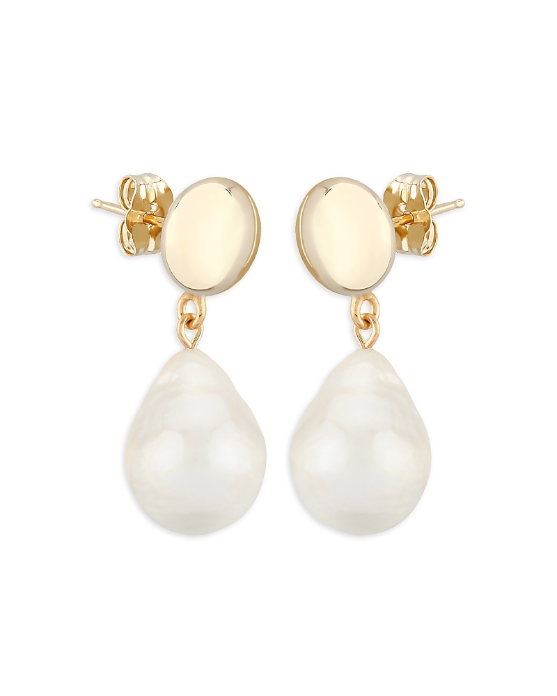 Bloomingdale's Cultured Freshwater Baroque Pearl Drop Earrings In 14k Yellow Gold - Exclusive In White/gold