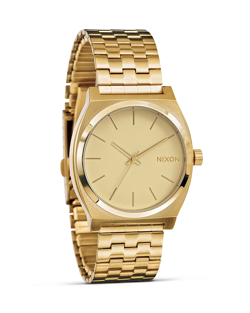 Nixon The Time Teller Watch, 37mm In Gold