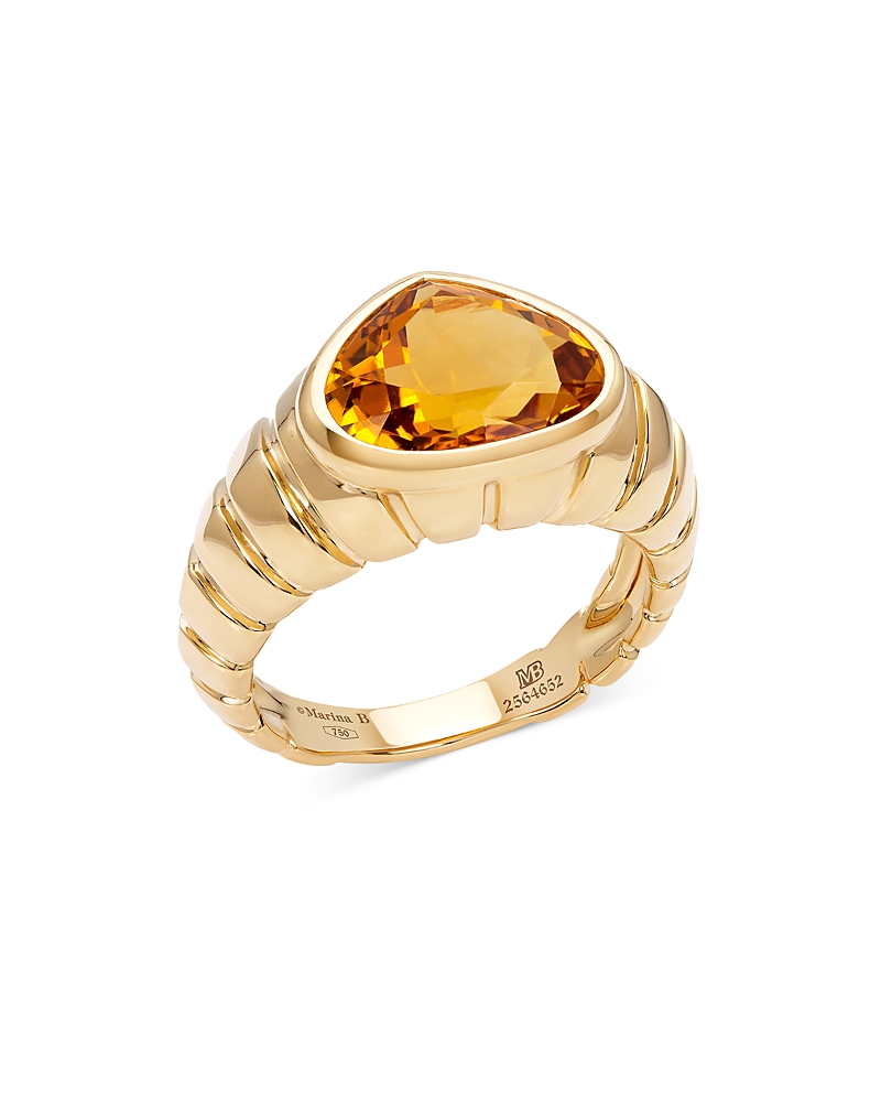 Marina B 18k Yellow Gold Trisolina Timo Citrine Statement Ring In Gold