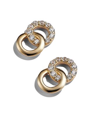 Bloomingdale's Fine Collection - Diamond Double O Stud Earrings in 14K Yellow Gold, 0.17 ct. t.w. - 150th Anniversary Exclusive