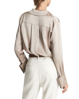 Hailey Button Front Silk Shirt