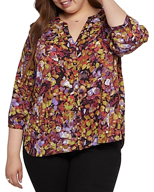 Nydj Plus Pintuck-back Blouse In Haprth Hills