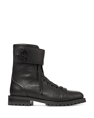 Shop Jimmy Choo Women's Ceirus Leather Combat Ankle Boots In Black