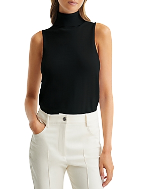 Reiss Edna Sleeveless Turtleneck Sweater In Black