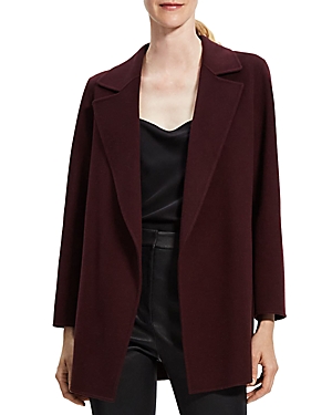 Theory Clairene New Divide Wool-cashmere Jacket In Merlot