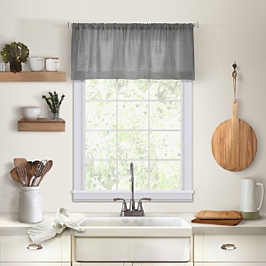 Elrene Home Fashions Cameron Kitchen Window Valance, 15 X 60 In Gray