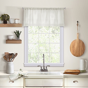 Elrene Home Fashions Cameron Kitchen Window Valance, 15 X 60 In White