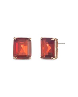 Ralph Lauren Red Rectangle Stone Stud Earrings in Gold Tone ...