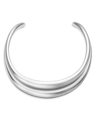 Georg Jensen - Curve Sterling Silver Ring Necklace, 5.6"