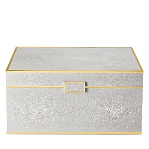 Aerin Luxe Shagreen Jewelry Box In Dove