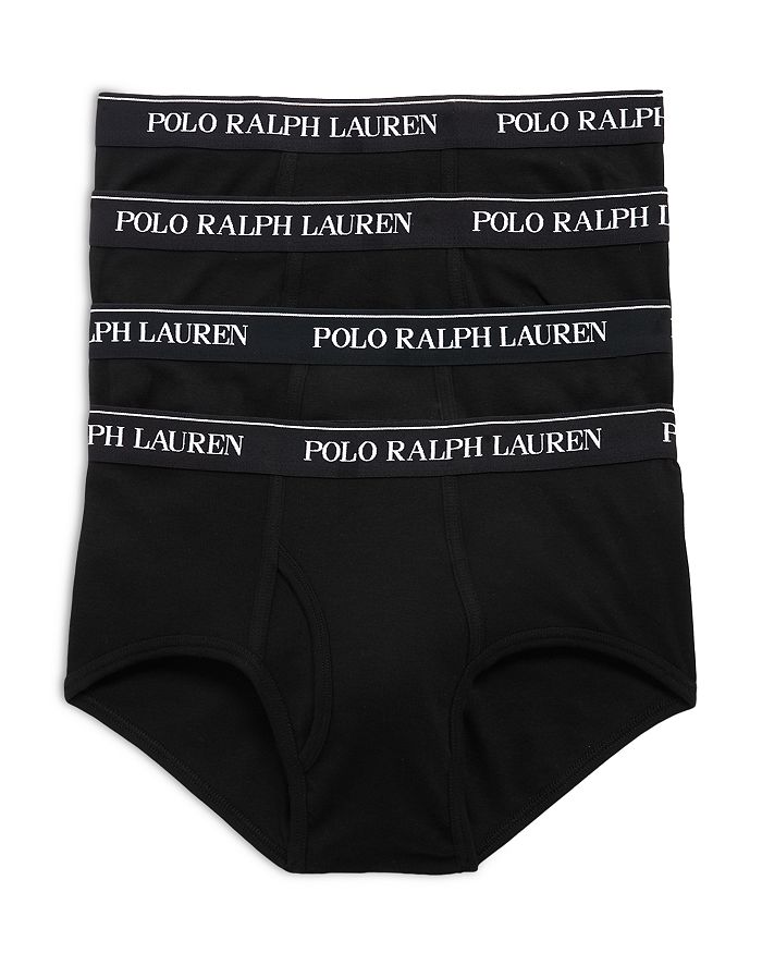 Polo Ralph Lauren - Black Mid Rise Briefs, Pack of 4