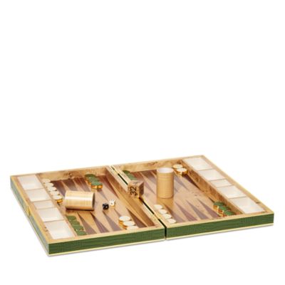Croc Leather Backgammon Set