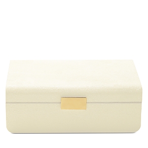 Shop Aerin Modern Shagreen Large Jewelry Box In Cream