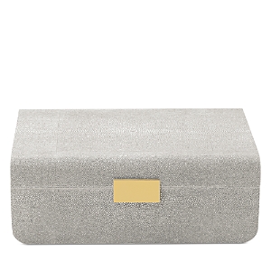 Shop Aerin Modern Shagreen Large Jewelry Box In Dove