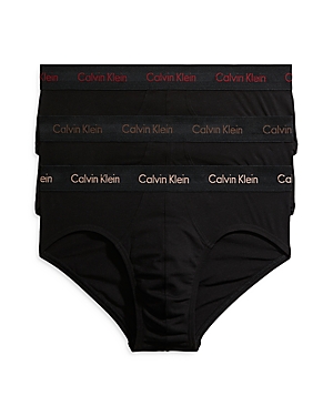 Calvin Klein Cotton Stretch Moisture Wicking Hip Briefs, Pack Of 3 In Black Shoreline/black Clay/black Travertine