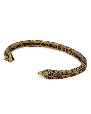 Men's Brass Wolf Head Cuff Bracelet