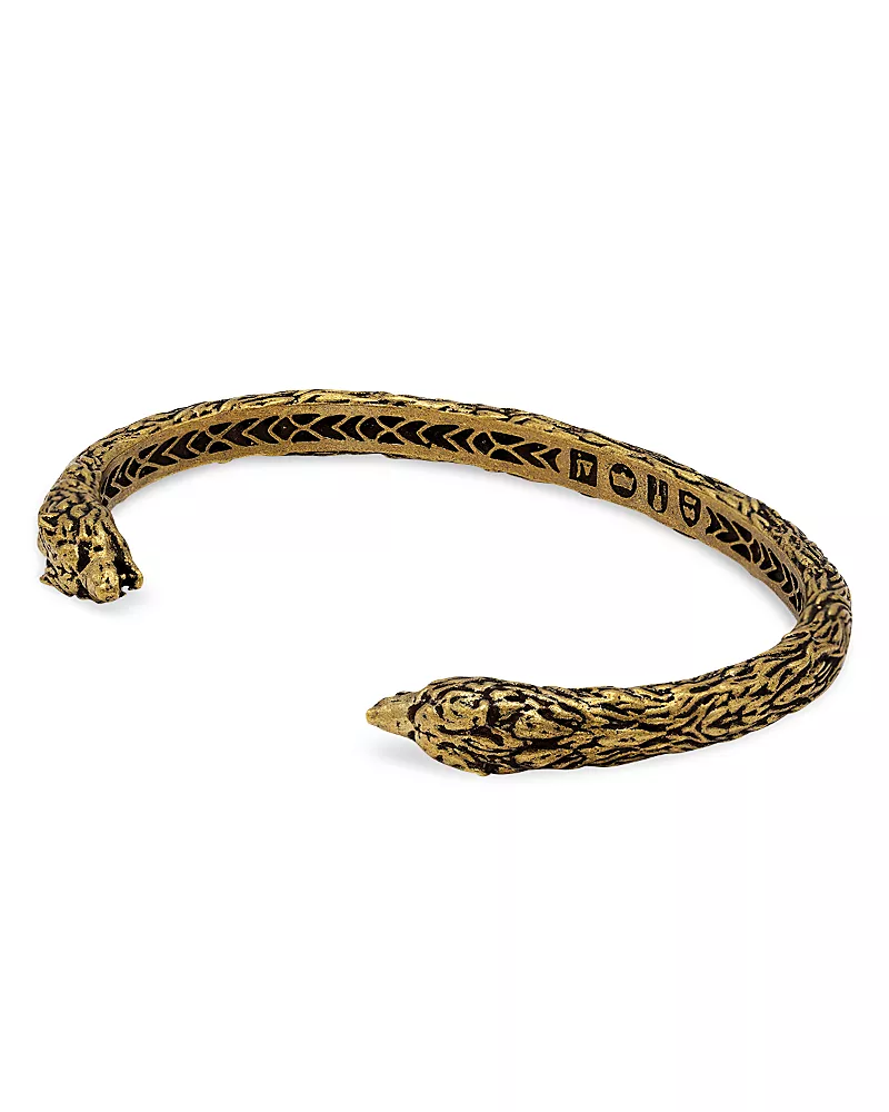 John Varvatos Men's Brass Wolf Head Cuff Bracelet