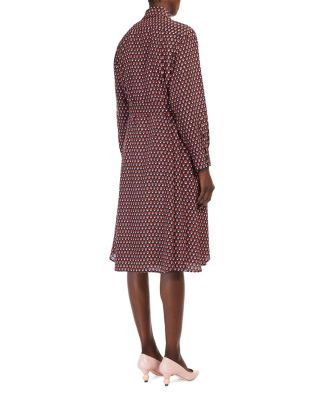 【関税&送料込】Max Mara Printed Silk Manna Shirt Dress Max Mara Shirt dress MANNA in silk with ruffles in white/ cognac