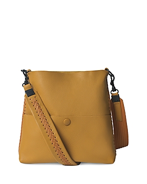 Callista Iconic Slim Messenger Leather Crossbody Bag In Dijon