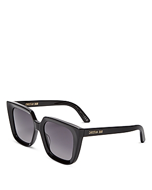 Shop Dior Midnight S1i Square Sunglasses 53mm In Black/gray Gradient