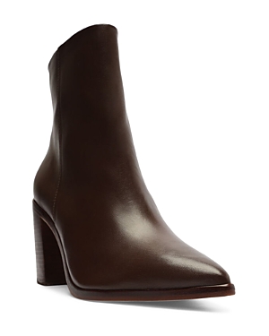 Shop Schutz Women's Maeve Pointed High Heel Booties In Dark Chocolate