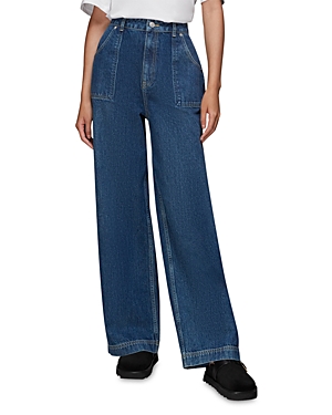 Shop Whistles Authentic Raya High Rise Straight Wide Jean In Denim