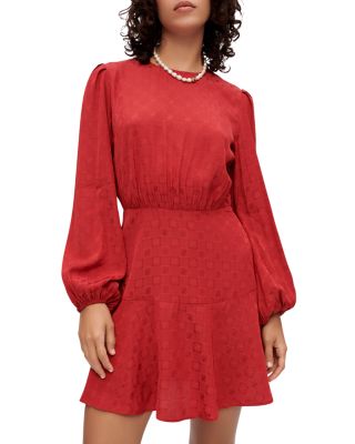 chinese dress ladies Maje Women's A-Line Medium Blue Polyester Long Sleeve Pleated Dress (2)