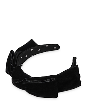 Lele Sadoughi Shirley Velvet Wide Ribbon Headband In Black