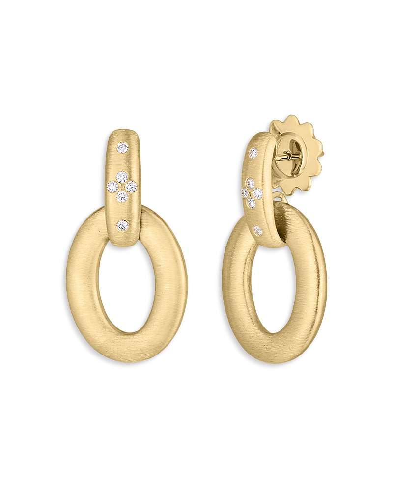 Roberto Coin 18k Yellow Gold Duchessa Diamond Doorknocker Drop Earrings